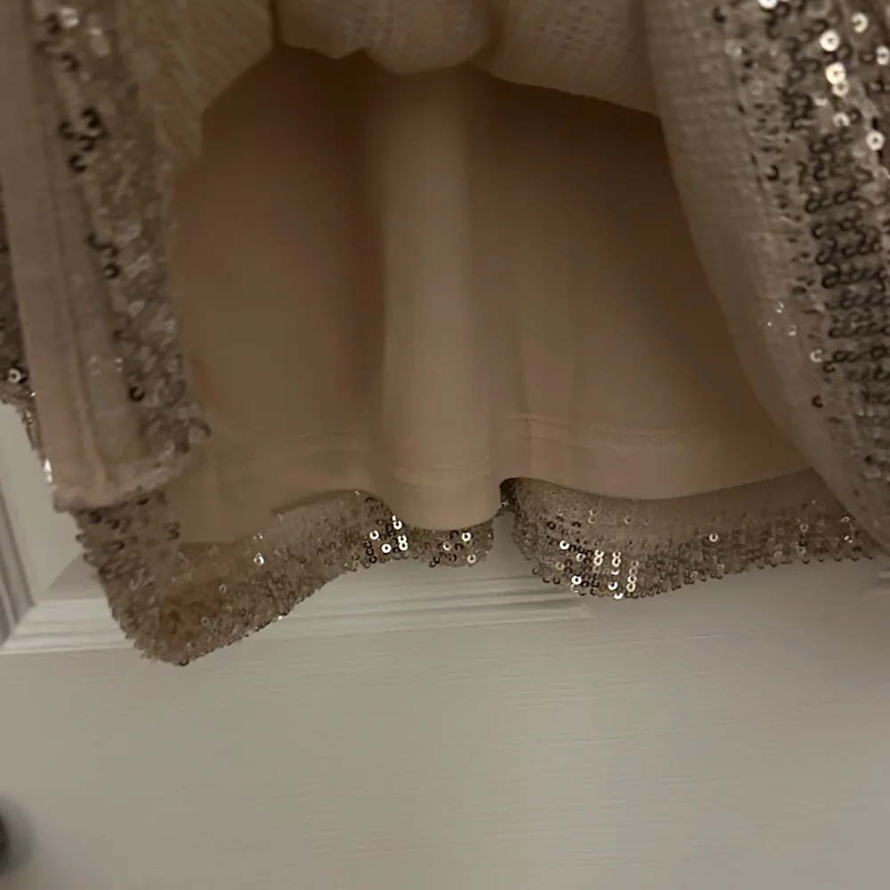 Silver Sequin Long Sleeve Dress - Picture 6 of 16